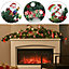 Artificial Merry Christmas Garland Home Decor with Assorted Ornaments 150 cm
