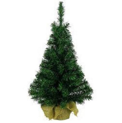 Artificial Mini Christmas Festive Tree Green In Jute Bag - 90cm Price Comparisons | Compare The Build
