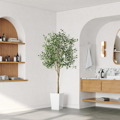 Artificial Olive Tree with Olive Branches, Large Fake Olive Plant 1.5M