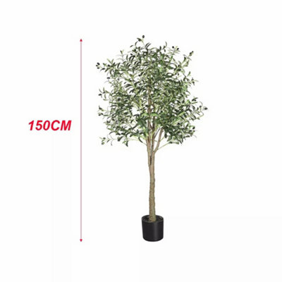 Artificial Olive Tree with Olive Branches, Large Fake Olive Plant 1.5M
