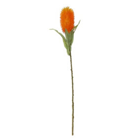 Artificial Pagoda Autumn Orange Flower Single Stem H65 cm