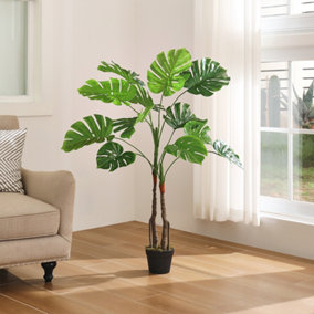 Artificial Palm Plants in Pot Fake Plants Tropical Palm Tree Indoor Fake Potted Monstera Plant Tree for Decoration
