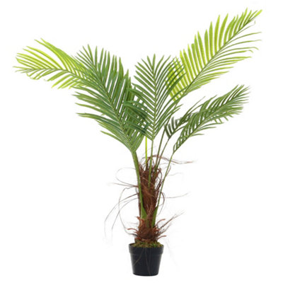 Artificial Palm Tree Fake Plant House Plant in Black Pot 115 cm