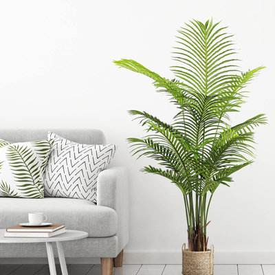 Artificial Palm Tree Fake Tree with Lifelike 15 Leaves Faux Plant 5.2FT  for Living Room
