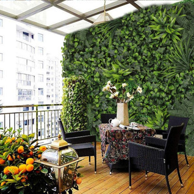 Artificial Panels Topiary Hedge Plant Grass Wall Panel for Indoor Fence(100cm W x 100cmL)