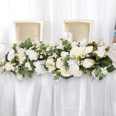 Artificial Peony Flower Garland - 180cm Long, Peach Color, For Wedding & Home Decor