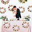 Artificial Pink Spring Rose Wreath for Front Door Wedding Decor 300mm