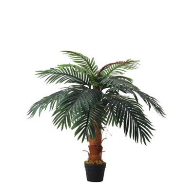 Artificial Plant Artificial Tree Fake Palm Tree House Plant Indoor Outdoor Decorative In Black Plastic Pot H 100 cm