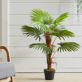 Artificial Plant Fake Cycas Tree House Plant in Black Pot 82 cm