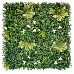 Artificial Plant Flower Living Wall Panel Realistic Indoor / Outdoor Garden - 1m x 1m - Cliff Side