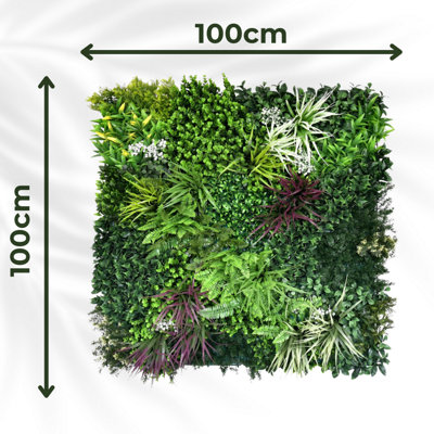 Artificial Plant Flower Living Wall Panel Realistic Indoor / Outdoor Garden - 1m x 1m - Wordsworth