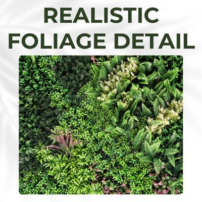 Artificial Plant Flower Living Wall Panels Realistic - 3sq. M - Indoor / Outdoor - Interlocking Non Repeating Pattern - 6