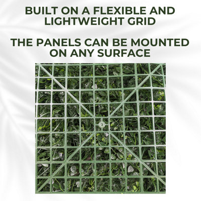 Artificial Plant Flower Living Wall Panels Realistic - 3sq. M - Indoor / Outdoor - Interlocking Non Repeating Pattern - 8