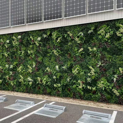 Artificial Plant Flower Living Wall Panels Realistic - 3sq. M - Indoor / Outdoor - Interlocking Non Repeating Pattern - 9