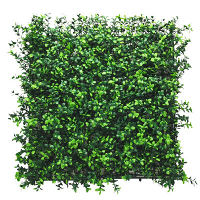 Artificial Plant Flower Living Wall Panels Realistic - Boxwood - Indoor / Outdoor - 1m x 1m - Home, Garden, Office