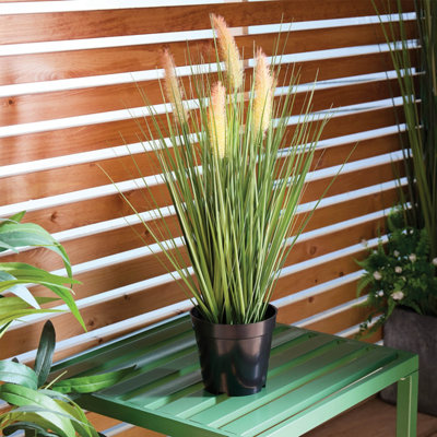 Artificial Plant in Pot, UV-Resistant Foxtail Grass for Indoor