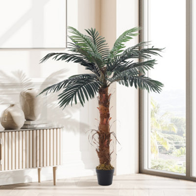 ARTIFICIAL PLANT INDOOR PLANT HOUSE PLANT FAKE PALM TREE IN BLACK POT H 120  CM