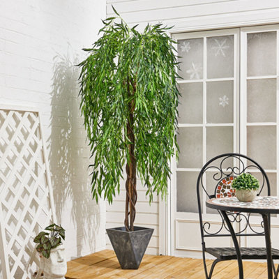 Artificial Plant Lifelike Willow Tree Indoor Plant Garden Decoration In  Black Pot 180 cm