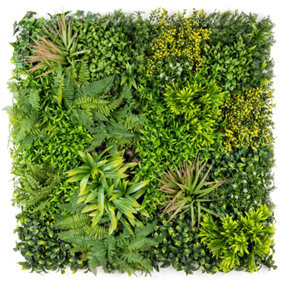 Artificial Plant Living Wall Panels Fence Covering Indoor Outdoor (Set of 4 1m x 1m)