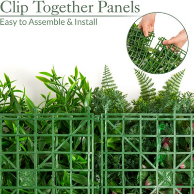 Artificial Plant Living Wall Panels Fence Covering Indoor Outdoor (Set of 4 1m x 1m)