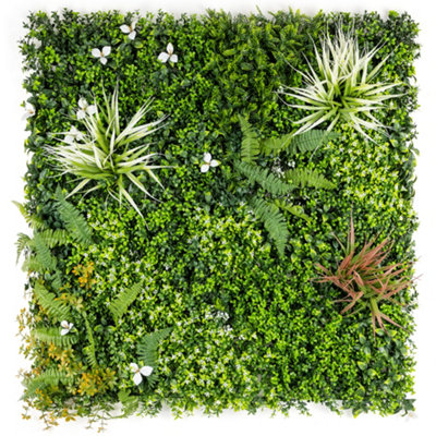 Artificial Plant Living Wall Panels Fence Covering Indoor Outdoor (Set of 4 1m x 1m)