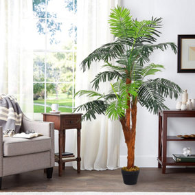 Artificial Plant Palm Tree Indoor Outdoor Plant House Plant in Black Potted H 150 cm