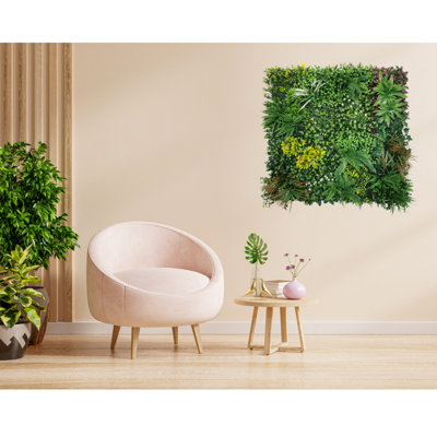 Artificial Plant Wall Panel Realistic Evergreen Flower Foliage - Indoor / Outdoor - Large 1m x 1m - Lowther Green - 9