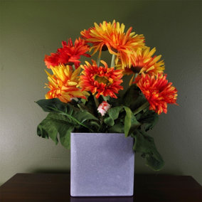 Artificial Potted Daisy Flowering Plant Orange