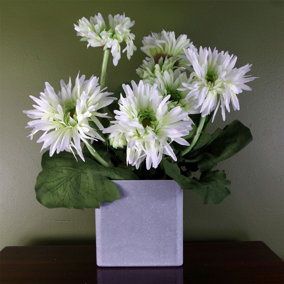 Artificial Potted Daisy Flowering Plant White