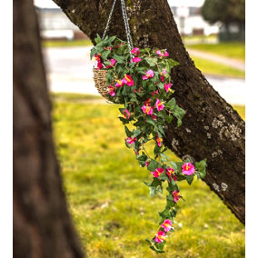 Artificial Purple Flower Hanging Basket Garden