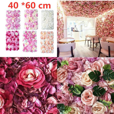 Artificial Rose Flower Wall Panels Backdrop Bouquet Halloween Party Home Decor