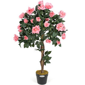 Artificial Rose Tree Potted Indoor Outdoor Wedding Flower Decoration Christow 3ft