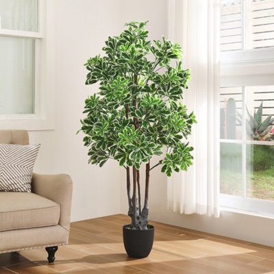 Artificial Schefflera Arboricola Tree in Pot for Decoration Living Room Bedroom