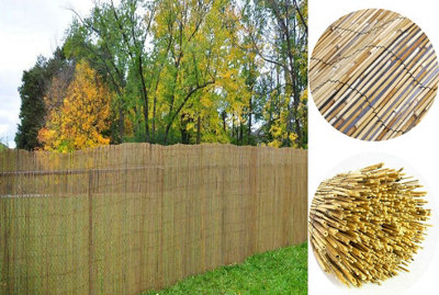 Artificial Screening Peeled Reed Fencing Natural Screening Roll 1m x 4m
