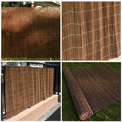 Artificial Screening Willow Canes Fencing Natural Screening Roll 1m x 4m - 6