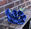 Artificial Silk Bunch of Roses. 9 Stems. Blue. H40 cm