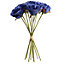 Artificial Silk Bunch of Roses. 9 Stems. Blue. H40 cm