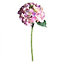 Artificial Silk Hydrangea Stem, Blush Lavender. H42 cm.