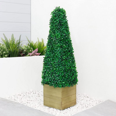 Artificial Solar Obelisk Topiary Tree - Weather & Fade Resistant Faux ...