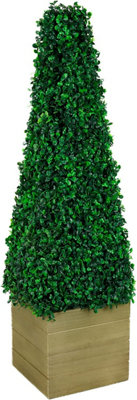 Artificial Solar Obelisk Topiary Tree - Weather & Fade Resistant Faux ...