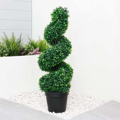 Artificial Solar Twist Topiary Tree - Weather & Fade Resistant Faux ...