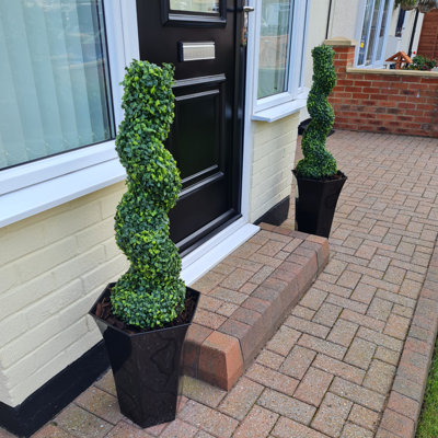Artificial Spiral Tree 80cm Decorative Topiary Plant for Indoor and ...