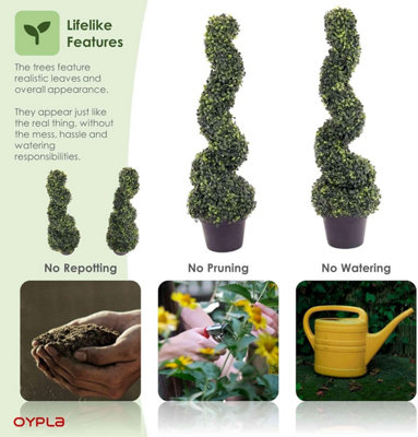 Artificial Spiral Tree 90cm UV Resistant Topiary for Indoor and Outdoor ...