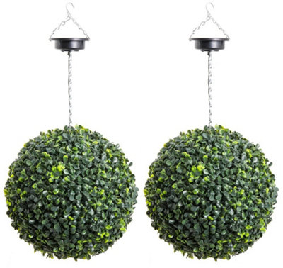 Artificial Topiary Ball Solar Powered LED The Big Buxus Ball 38cm