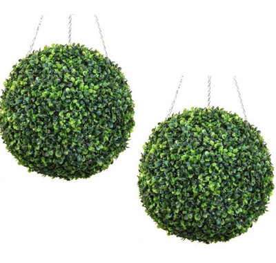 Artificial Topiary Boxwood Ball With Chain 38cm