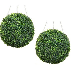 Artificial Topiary Boxwood Ball With Chain 38cm