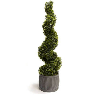 Artificial Topiary Grass Spiral Swirl Bush 120cm