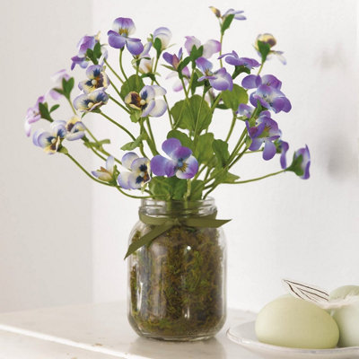 Artificial Wood Nymph Arrangement in Glass Vase - Faux Fake Realistic ...