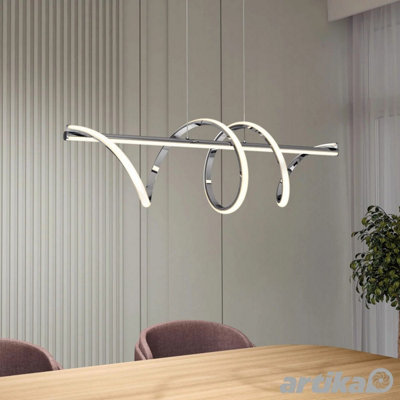 ARTIKA CODA LED PENDANT LIGHT IN CHROME DIMMABLE INTEGRATED LED, 2500 ...