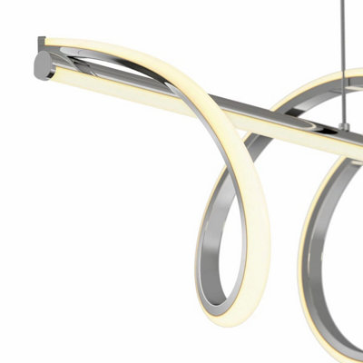 Artika Silvio Modern LED Pendant Light – Chrome Sculptural Design, 1800 Lumens Dimmable, Color-Tunable Warm/Soft/Cool White